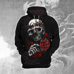 Romantic Gothic Skull Rose Combo Hoodie and Leggings - Wonder Skull