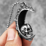 Romantic Moon Skull Pendant Necklace Jewelry Gift - Wonder Skull