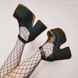 Gothic Chunky High Heel, Coolest Shoes For Women - Wonder Skull