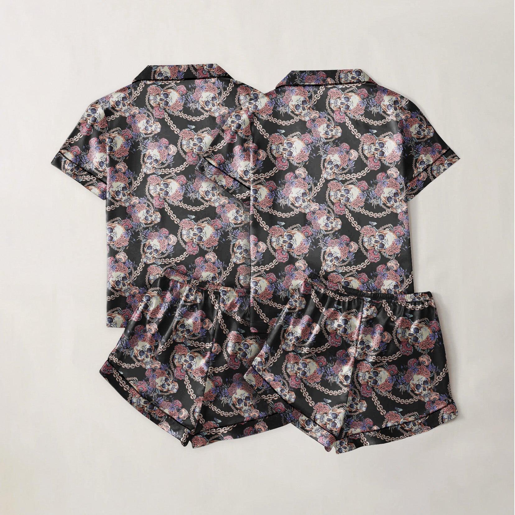 Skull Chain Death Sexy Pajama Sets With Short Sleeve - Wonder Skull
