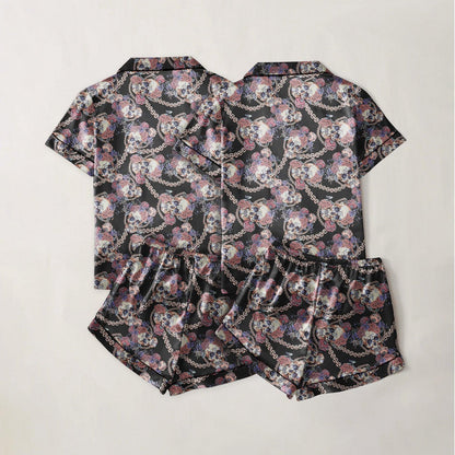 Skull Chain Death Sexy Pajama Sets With Short Sleeve - Wonder Skull