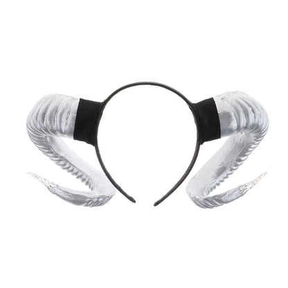 Satanic Gothic Goat Horn Headband, Interesting Halloween Costume For Women - Wonder Skull