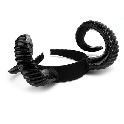 Satanic Gothic Goat Horn Headband, Interesting Halloween Costume For Women - Wonder Skull