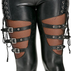 Gothic Mesh Belt Trousers, Punk Sexy Leggings For Women - Wonder Skull