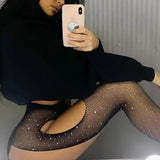 Sexy Fishnet Open Crotch Socks, Savage Lingerie Stockings For Women - Wonder Skull