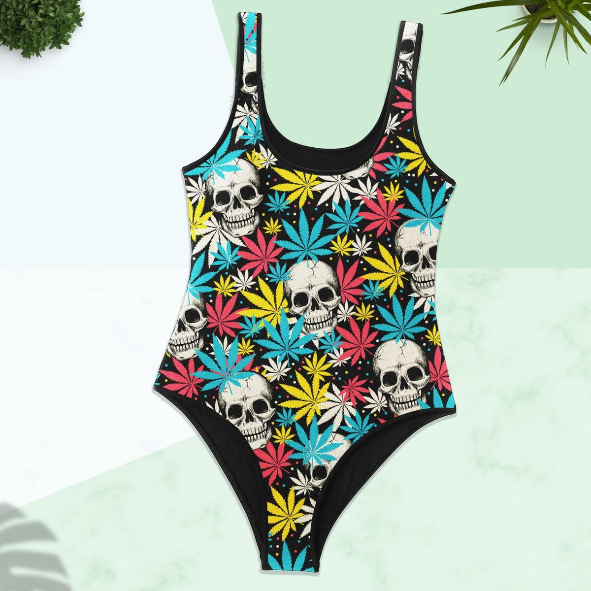 Skull And Cannabis Women's Classic One-Piece Swimsuit - Wonder Skull