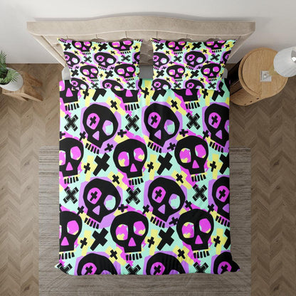 Skull Funky Boys And Girls Duvet Cover Set-Wonder  Skull