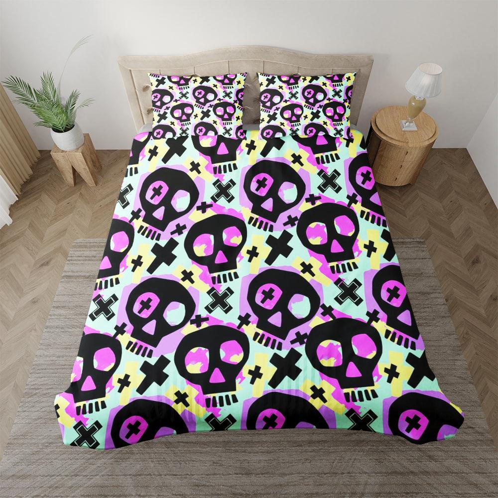 Skull Funky Boys And Girls Duvet Cover Set-Wonder  Skull