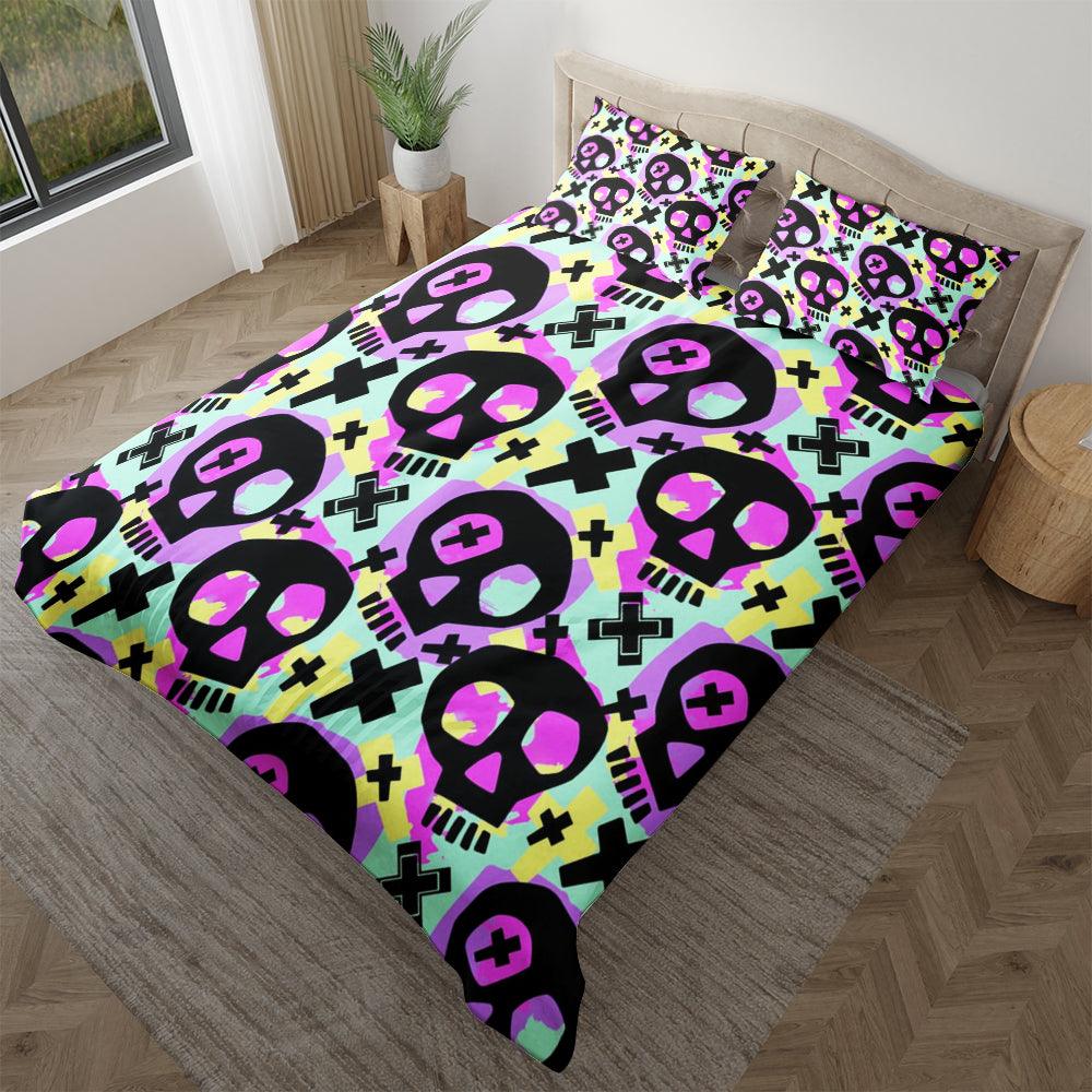 Skull Funky Boys And Girls Duvet Cover Set-Wonder  Skull