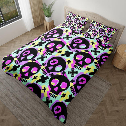 Skull Funky Boys And Girls Duvet Cover Set-Wonder  Skull