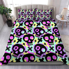 Skull Funky Boys And Girls Duvet Cover Set-Wonder  Skull