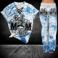 Sky Ocean Blue Skull V-Neck Shirt and Wide Legs Pants - Wonder Skull