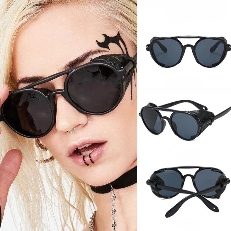 Steampunk Design Sun Glasses, Vintage Leather Goggles Oculus For Women - Wonder Skull