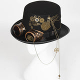 Steampunk Gothic Hat With Goggles, Amazing Head Wear Costume Party Unisex - Wonder Skull