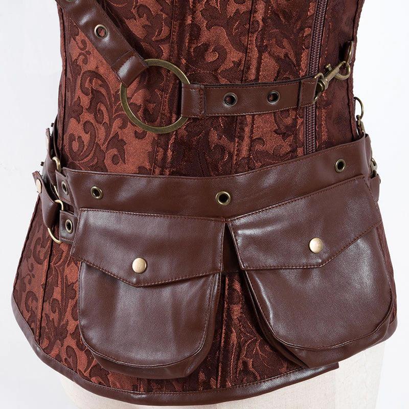 Steampunk Gothic Waist Slimming Corset, Retro Sleeveless Costume For Women - Wonder Skull