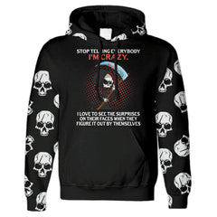 Stop Telling Grim Skull All Over Print Unisex Hoodie - Wonder Skull