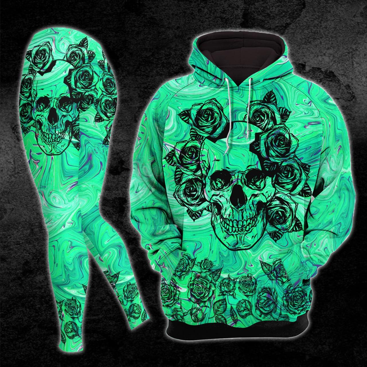 Green Skull Combo Hoodie and Leggings - Wonder Skull