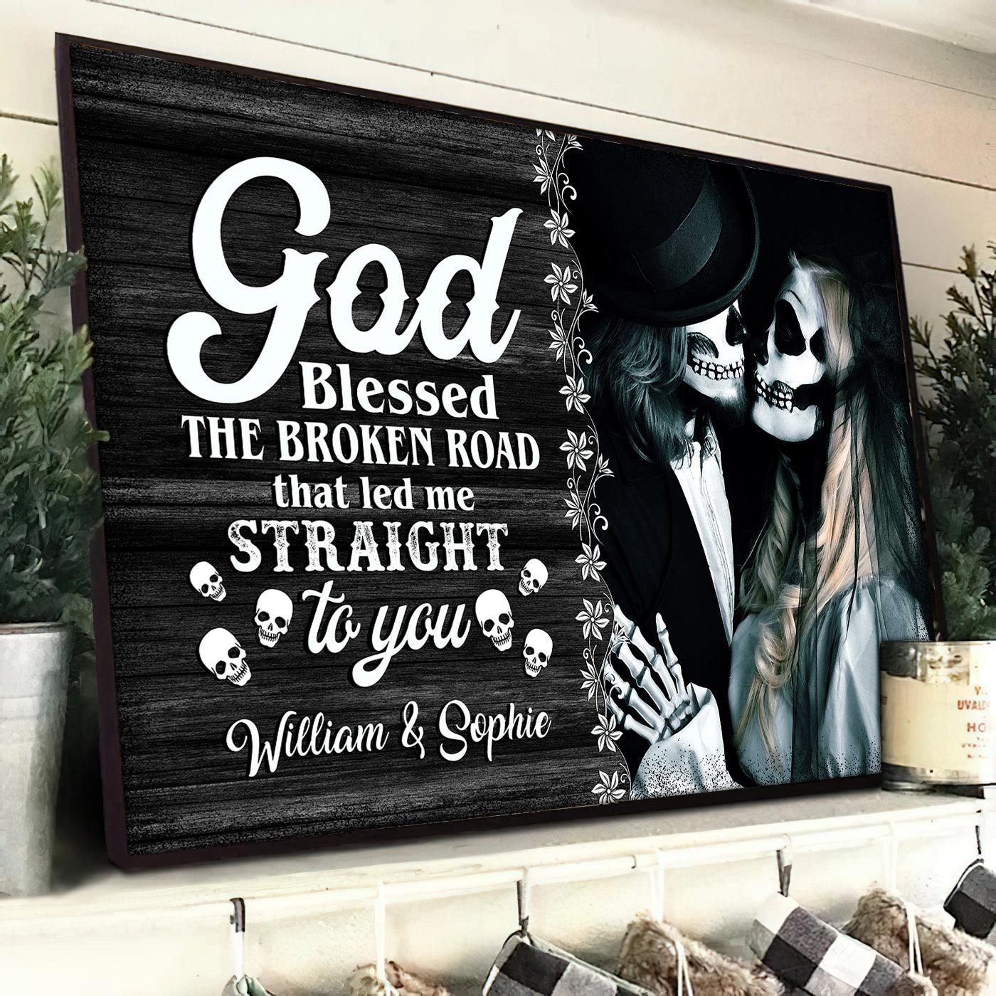 Gothic Skull, Gift For Couples, Personalized Canvas - Wonder Skull