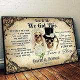 You And Me - We Got This - Gothic Skull Personalized Horizontal Canvas - Wonder Skull