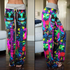 Sweet Dreams Colorful Smile High-waisted Straight-leg Trousers - Wonder Skull