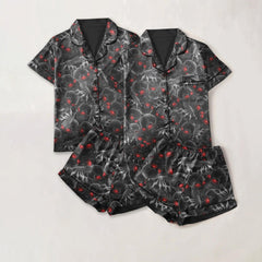 Skull Hand Death Sexy Pajama Sets With Short Sleeve - Wonder Skull