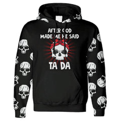 Tada Skull Gothic All Over Print Unisex Pullover Hoodie - Wonder Skull