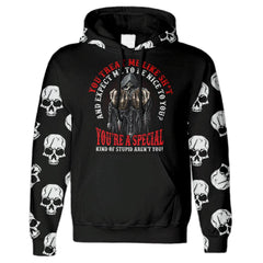 U Treat Me Like Sht Skull All Over Print Unisex Hoodie - Wonder Skull