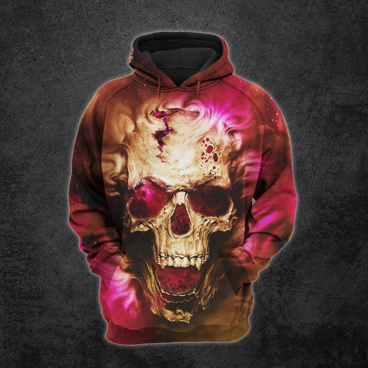 Vintage Ancient Skull Artwork Print Combo Hoodie And Leggings - Wonder Skull
