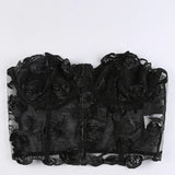 Vintage Floral Lace Corset Top, Sexy Short Clubwear For Women - Wonder Skull