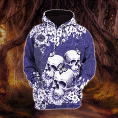 Violet Gothic Skull Artwork Combo Hoodie and Leggings - Wonder Skull