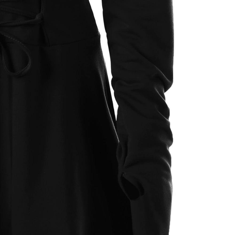 Warrior Gothic Hooded Dress, Stunning LongSleeve Outwear For Women - Wonder Skull