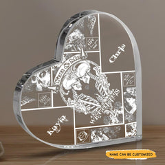 We Got This - Customized Skull Couple Crystal Heart Anniversary Gifts - Wonder Skull