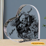 You are mine - Customized Skull Couple Crystal Heart Anniversary Gifts - Wonder Skull