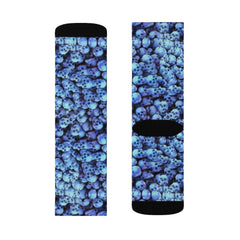 Cyan Skull Pattern Sublimation Socks - Wonder Skull