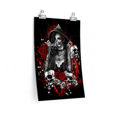 Skull Girl Art Premium Matte Vertical Posters - Wonder Skull