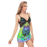 Green Holography Skull Lace Chemise Nightgown - Wonder Skull