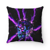 Purple Lightning Skull Spun Polyester Square Pillow - Wonder Skull