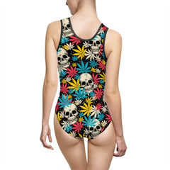 Skull And Cannabis Women's Classic One-Piece Swimsuit - Wonder Skull