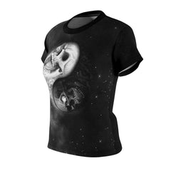 Black And White Skull All Over Print T-shirt For Women - Wonder Skull