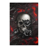 Skull Lava Dark Roses Area Rugs - Wonder Skull