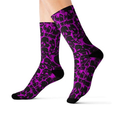 Mystic Purple Skull Sublimation Socks - Wonder Skull