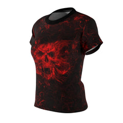 Danger Red Fang Skull All Over Print T-shirt For Women - Wonder Skull