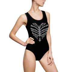 Heart Shaped Ribcage Women's Classic One-Piece Swimsuit - Wonder Skull