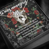 To My Amazing Mom Forever Love Necklace with Mahogany Style Wooden Box - Wonder Skull