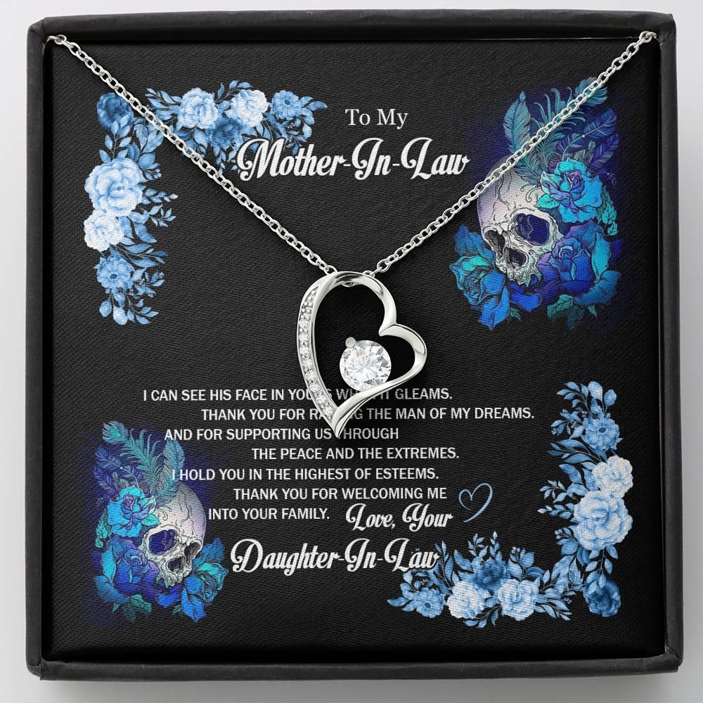 To My Mother In Law Forever Love Necklace - Wonder Skull