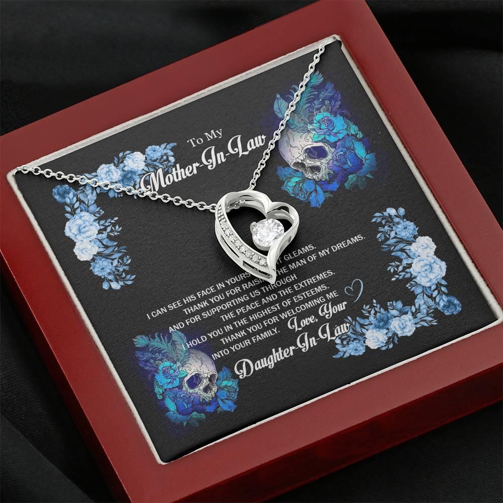 To My Mother In Law Forever Love Necklace - Wonder Skull