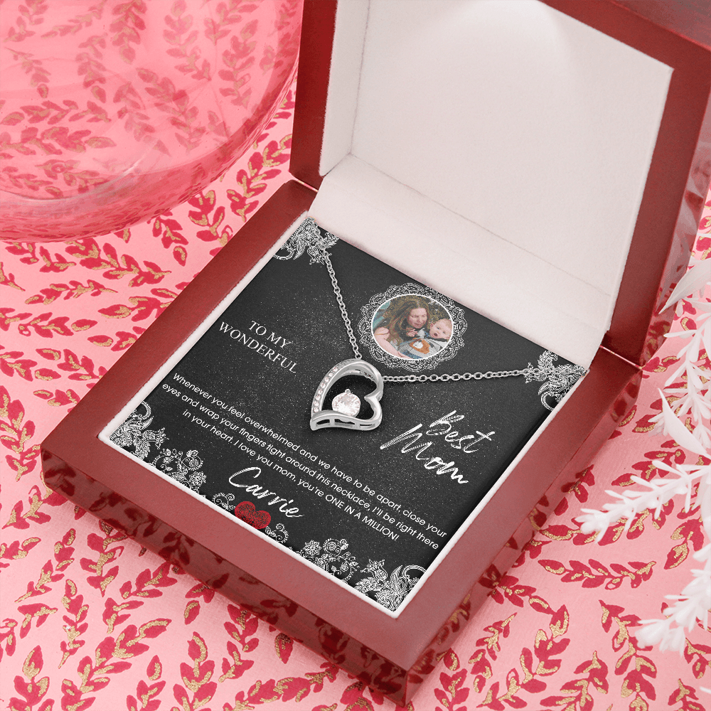 WS55165 - Order To My Wonderful Mom Forever Love Necklace with Message Card - Wonder Skull