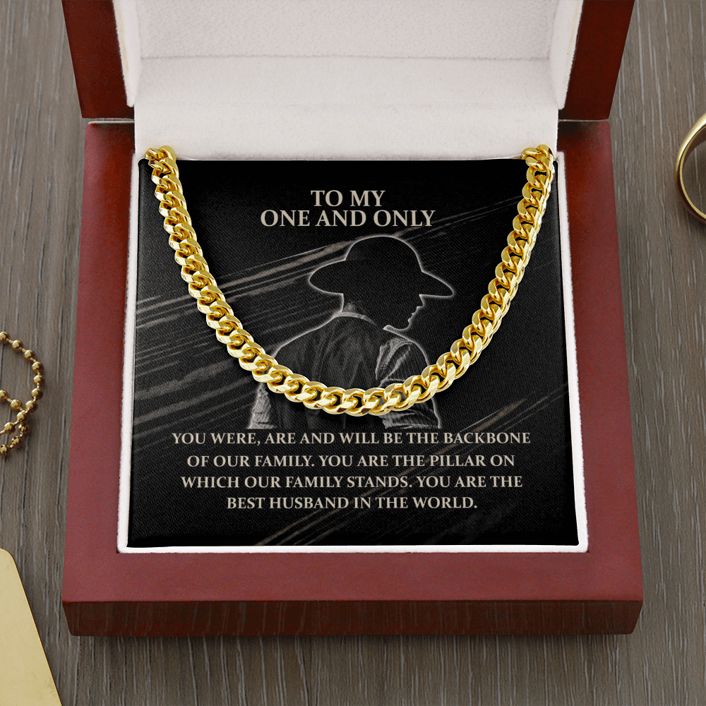 You Are The Pillar On Which Our Family - Cuban Link Chain Necklace - Wonder Skull