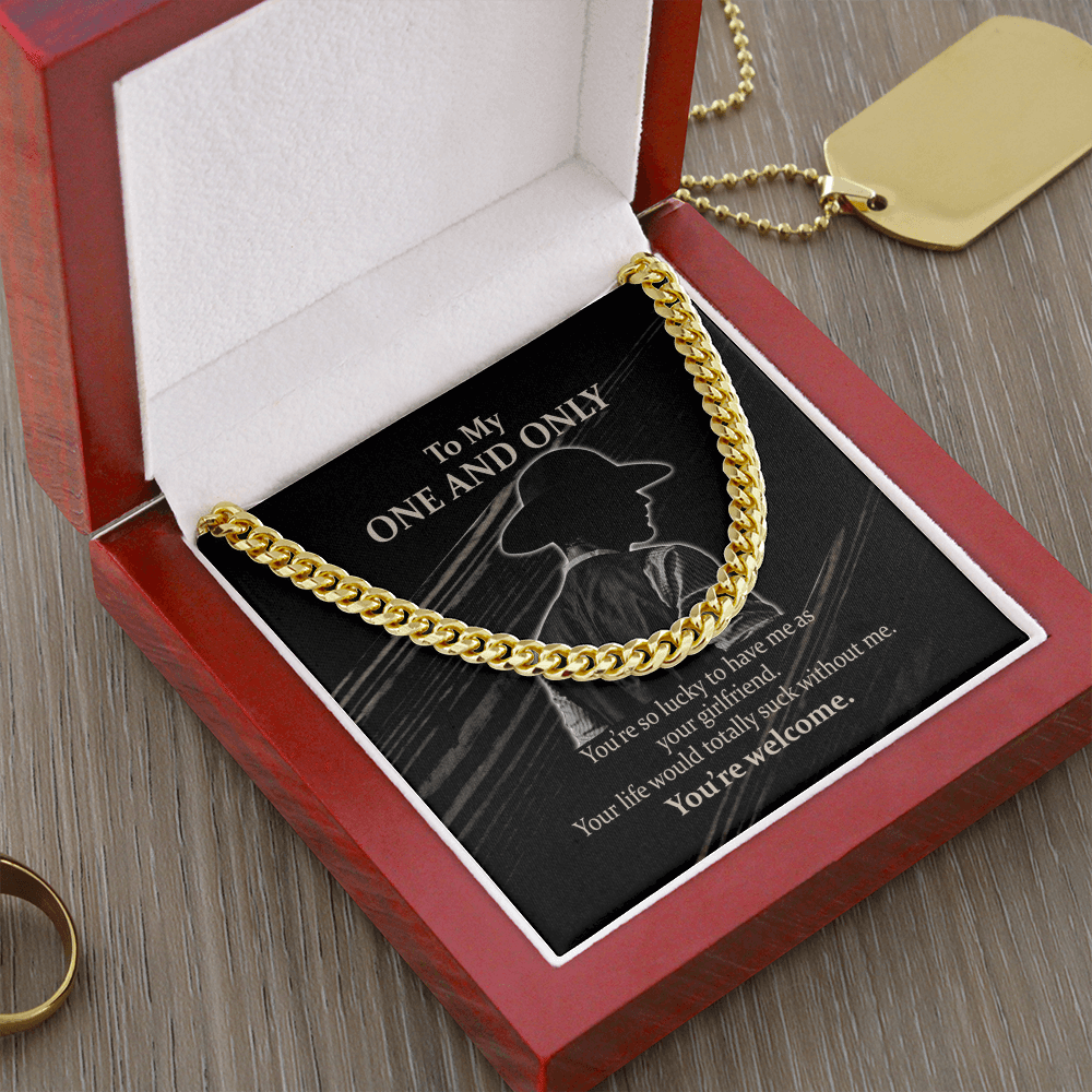 You're So Lucky To Have Me - Cuban Link Chain Necklace - Wonder Skull