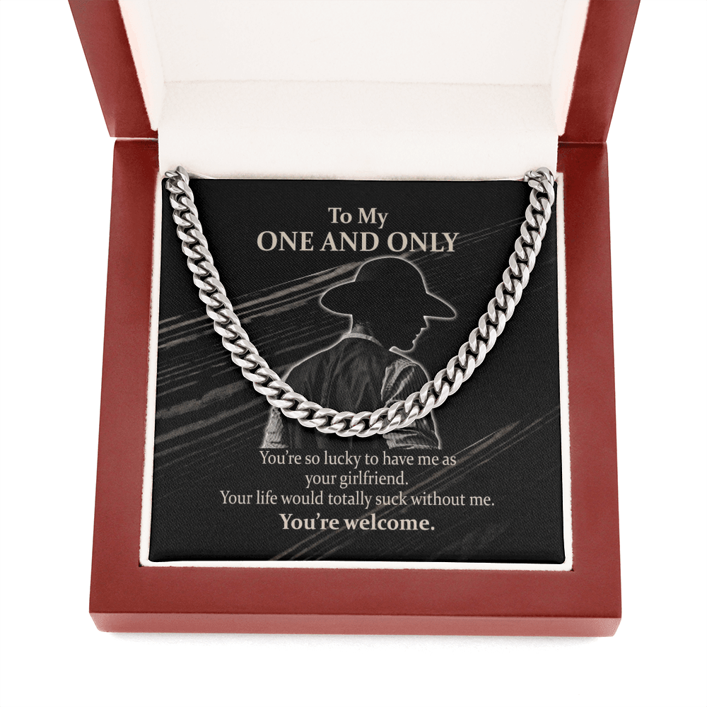 You're So Lucky To Have Me - Cuban Link Chain Necklace - Wonder Skull